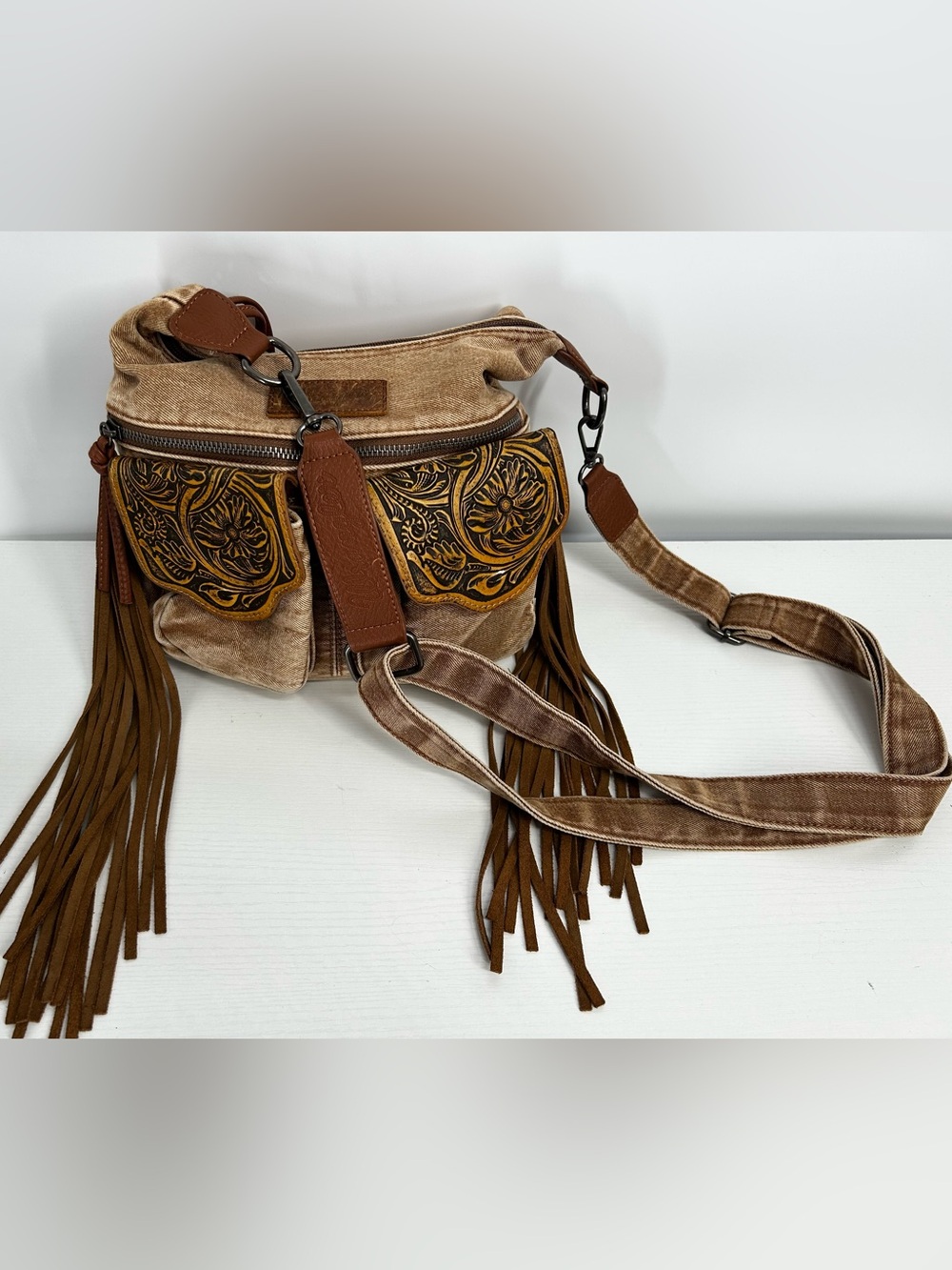 Wrangler Purse Handbag Fringe Western Vintage Floral Large Bag New Boho